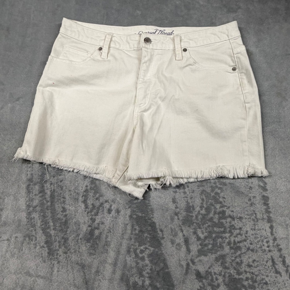 Universal Thread Womens High-Rise Raw Hem Denim Shorts White Size 12/31R